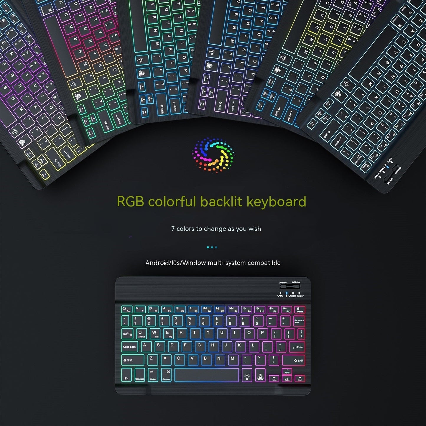 Colorful Luminous Wireless Keyboard And Mouse Set null