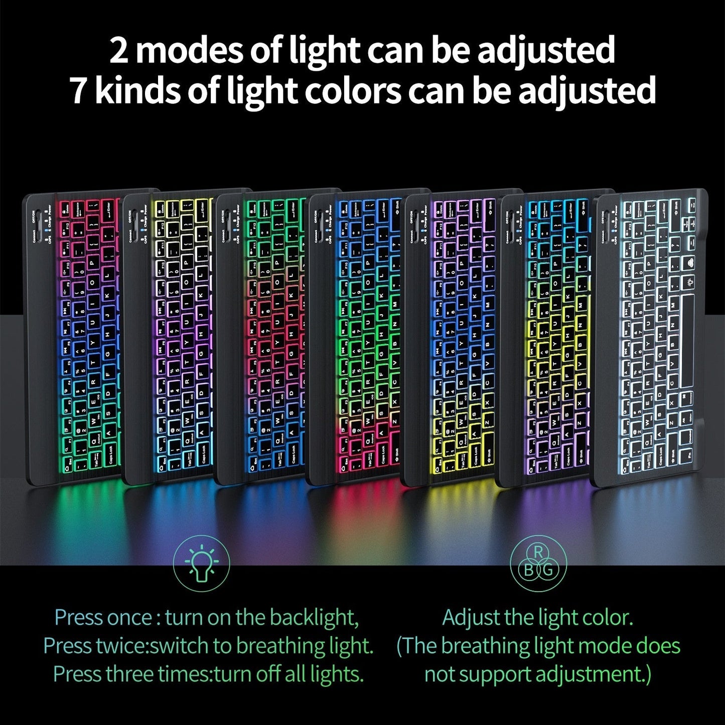 Colorful Luminous Wireless Keyboard And Mouse Set null