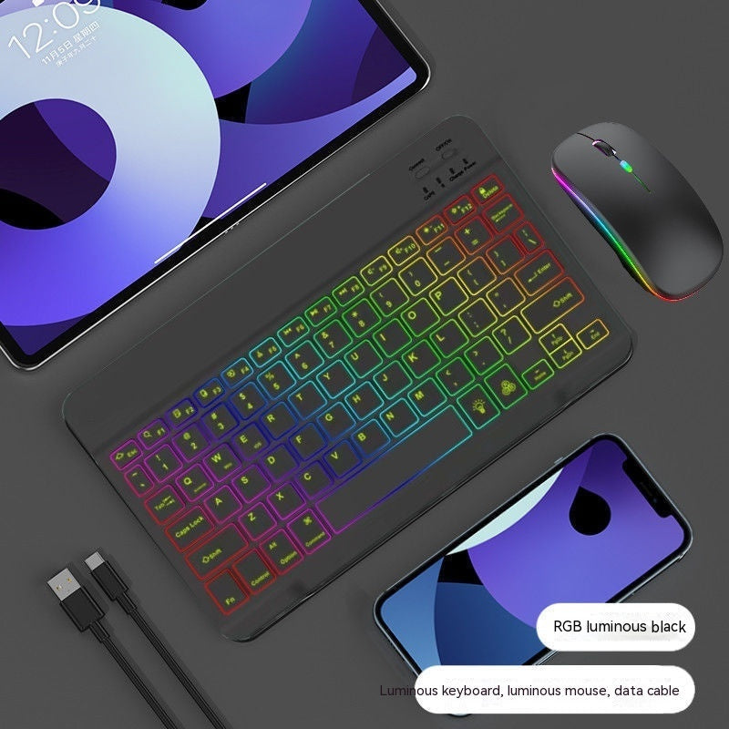 Colorful Luminous Wireless Keyboard And Mouse Set null